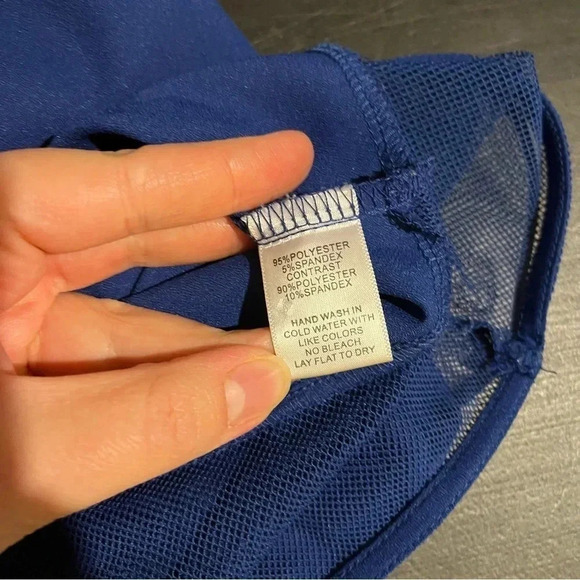 Harlowe And Graham Blouse Womens XS Blue Mesh - Picture 8 of 11